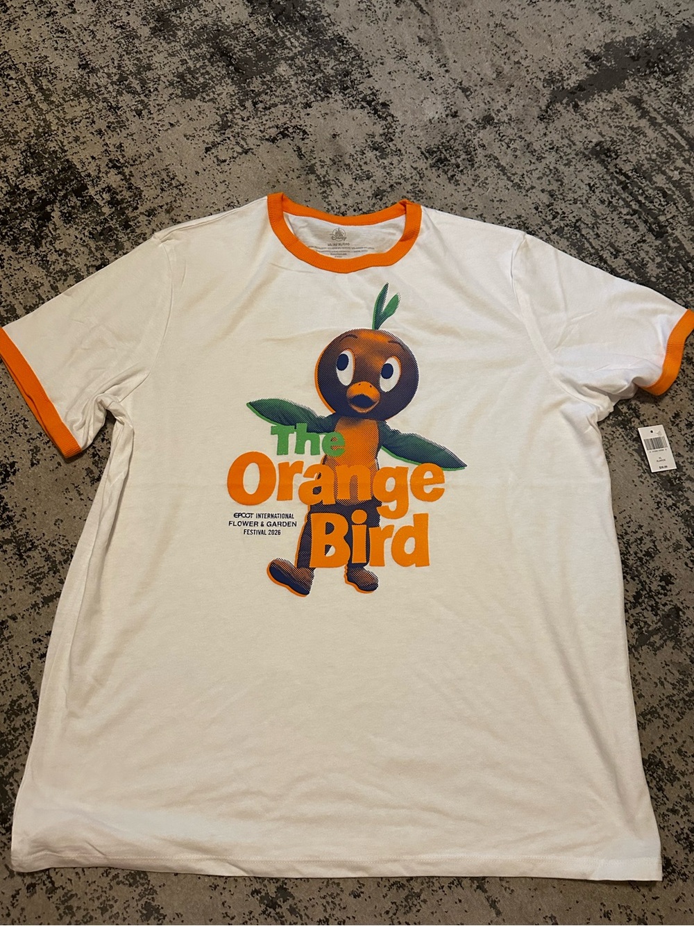 NWT Disney Parks EPCOT Flower & Garden Festival 2026 Orange Bird Ringer Tee XL